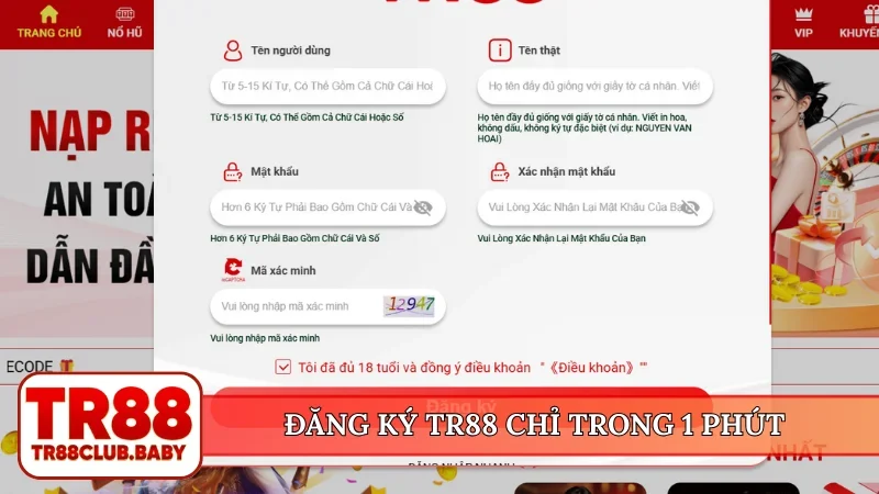 Đăng ký TR88 - Thao tác nhanh chóng, nhận ưu đãi 18.888K - DRAGON89.LOL