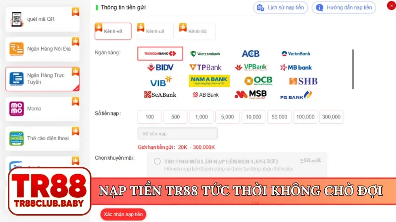Nạp tiền TR88 - Thanh toán siêu tốc, cá cược đỉnh cao - DRAGON89.LOL