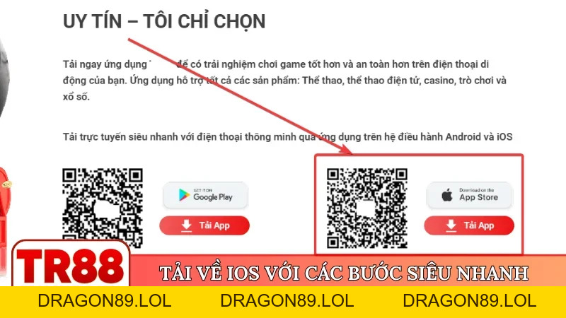 Tải app TR88 - Giải pháp cá cược tiện lợi cho người chơi - DRAGON89.LOL